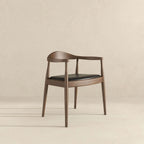 Mid-Century Modern Dining Chair with Armrests - Dark Gray or Dark Brown
