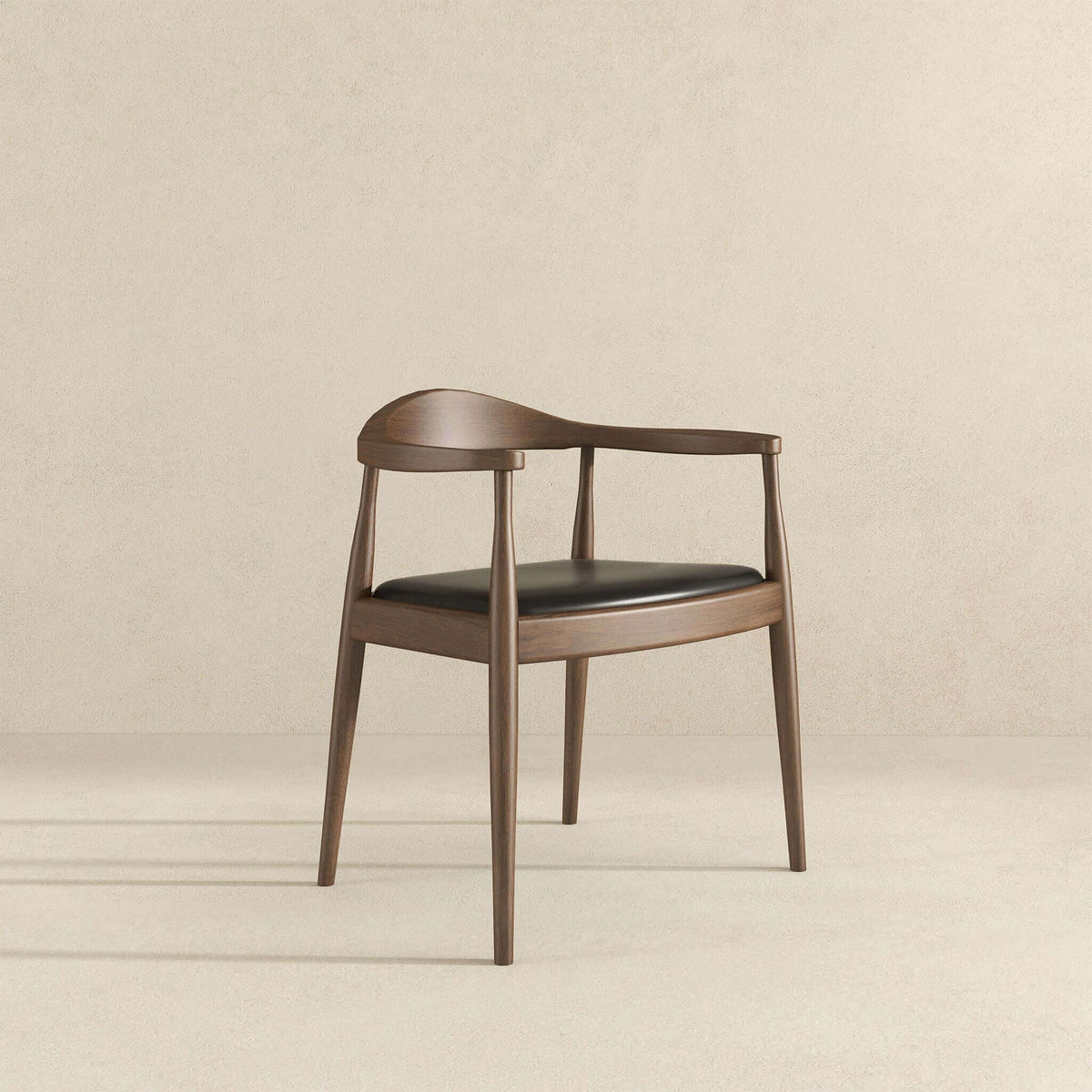 Mid-Century Modern Dining Chair with Armrests - Dark Gray or Dark Brown