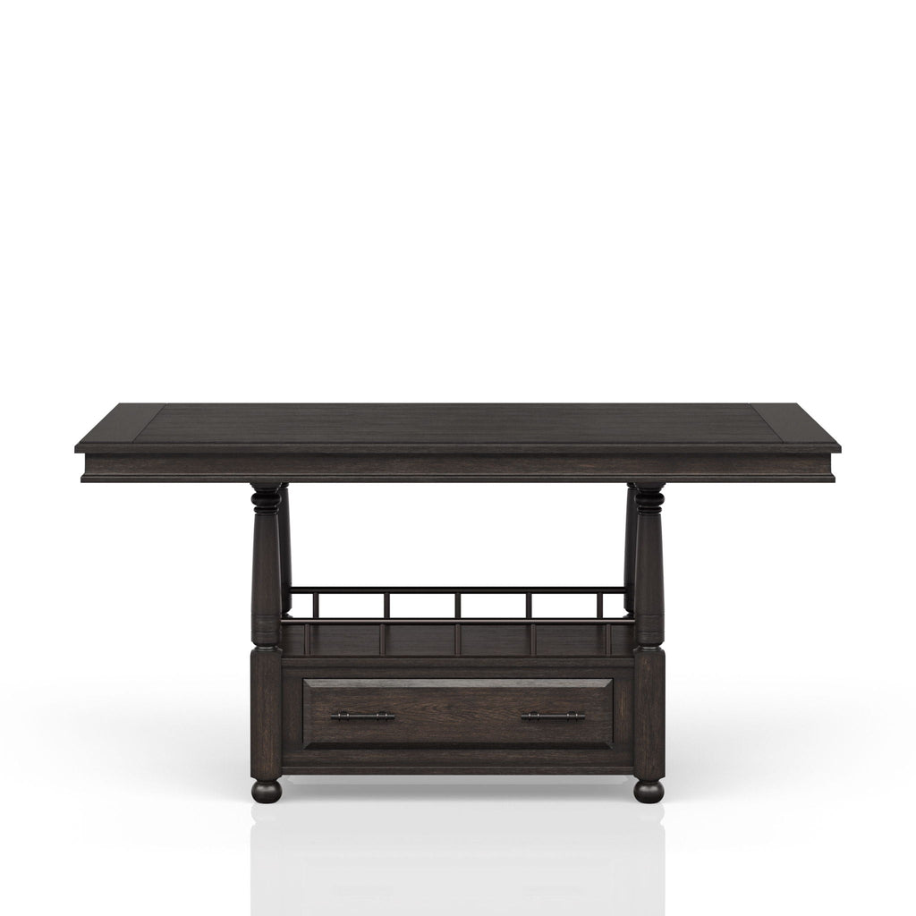 Counter Height Dining Table with Storage Shelf - Coffee