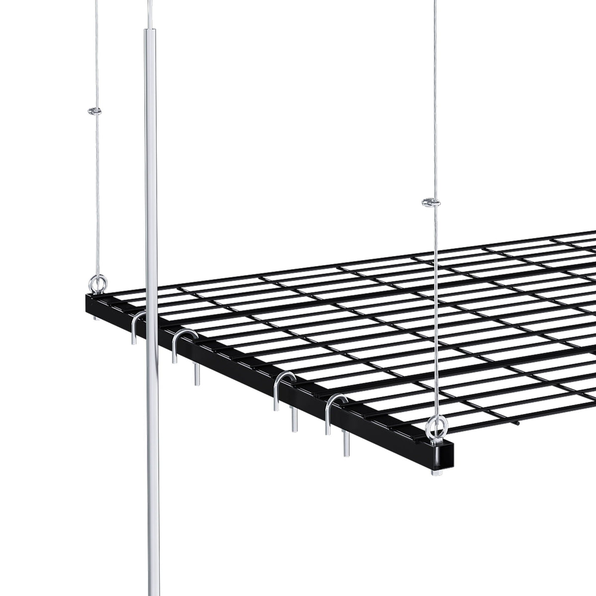 Overhead Garage Storage Rack with Crank System - Black or White