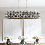 39" Contemporary Crystal Pendant Chandelier with K9 Crystal - Black & Gold