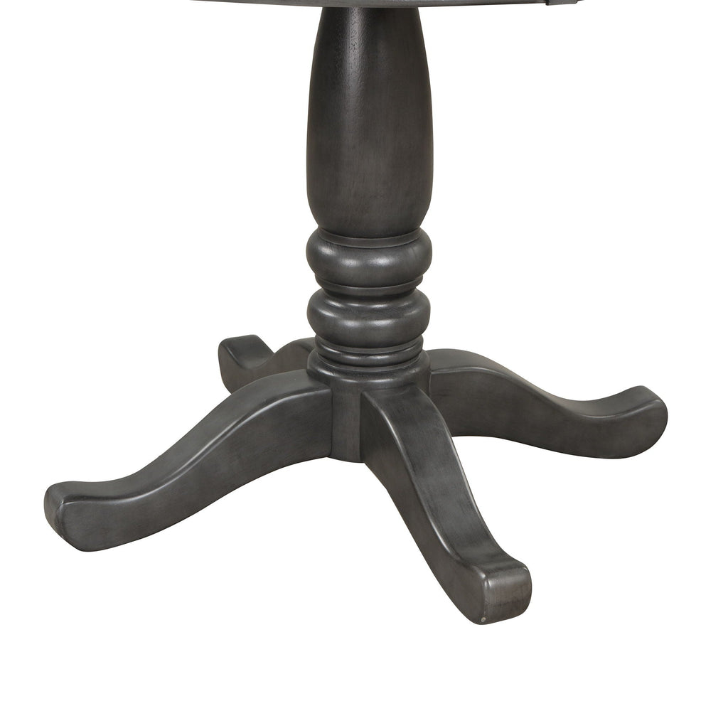 5-Piece Solid Wood Dining Set — White or Dark Gray