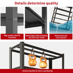 Heavy Duty Metal Garage Shelving Unit with Adjustable Shelves - Black