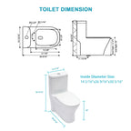 Dual Flush 1-Piece Toilet with Soft-Closing Seat - White