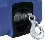 Reversible Electric 12V Trailer Winch with Galvanized Wire Rope - Blue