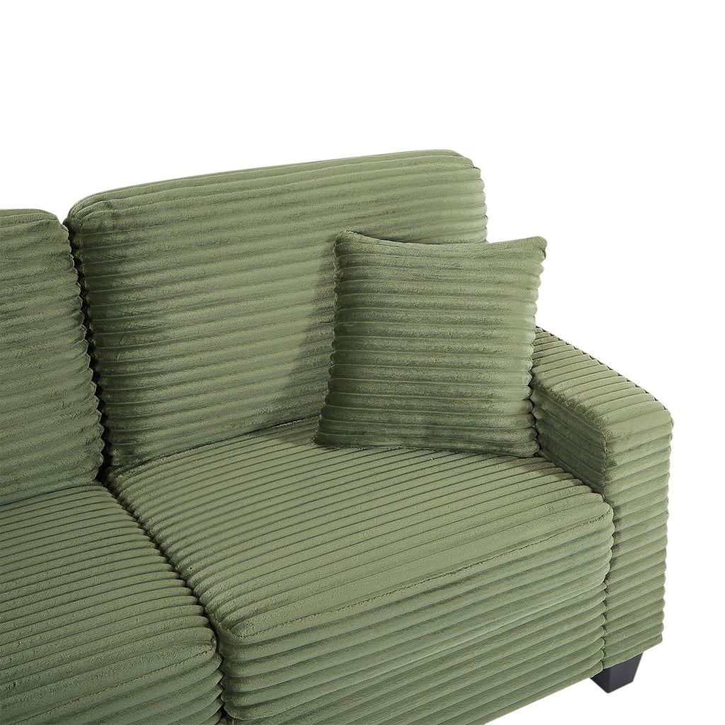 U-Shaped Upholstered Sectional Sofa with Movable Ottoman