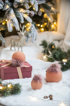 Glass Christmas Ball Ornaments with Hanging Loop - Light Brown