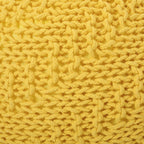 Knitted Round Pouf Ottoman with Polystyrene Bead Filling - Purple or Yellow