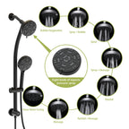 Dual Shower Head System with Rain Shower and Adjustable Slide Bar - Multiple Colors