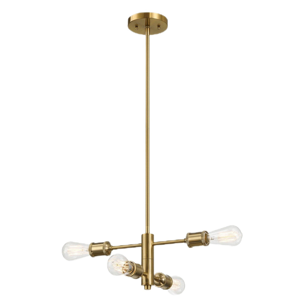Trellis - 4 Lights Modern Gold Chandelier