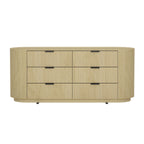 Oak Dresser with 6 Drawers - Modern Solid Wood Construction