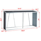 Galvanized Steel Firewood Rack with Roof - Gray