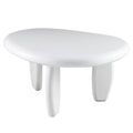 High Gloss End Table with Durable Synthetic Wood - White
