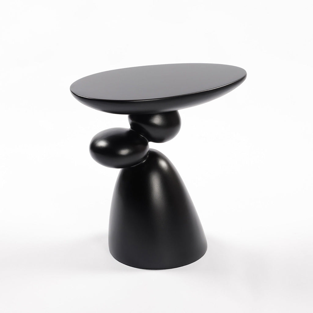 Lucky Stone Shaped Table with Sculptural Base – White, Black, or Gray