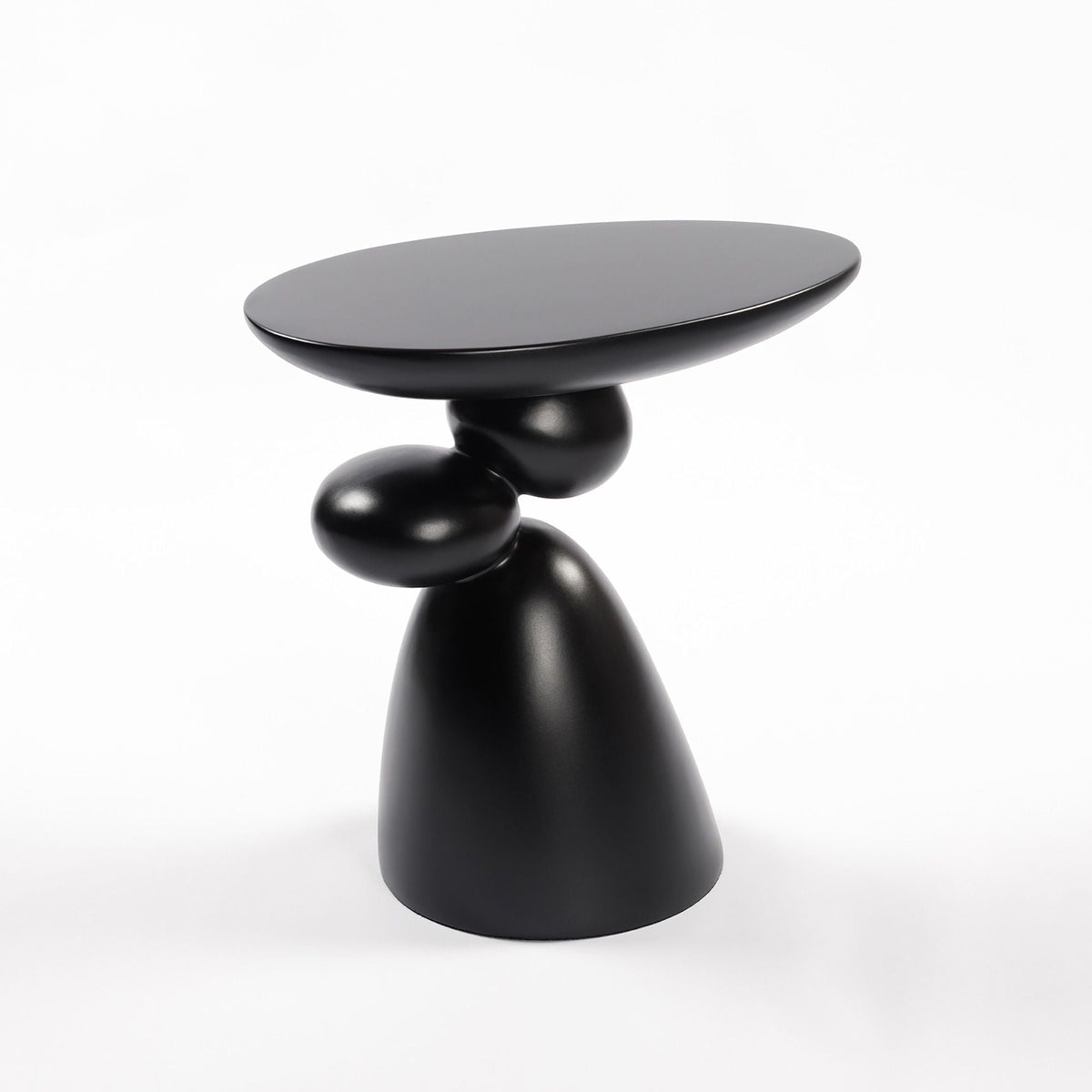 Lucky Stone Shaped Table with Sculptural Base – White, Black, or Gray