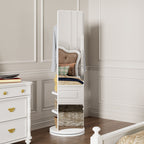 3 In 1 Multifunctional Full-Length Clothing Mirror with Rotating Design - Dark Brown, Black, White, Light Brown
