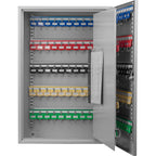 Adjustable Key Cabinet with Lock - Multiple Sizes, Gray or Black