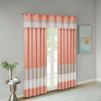 Polyoni Pintuck Curtain Panel with Pintuck Detailing - Warm Color Block