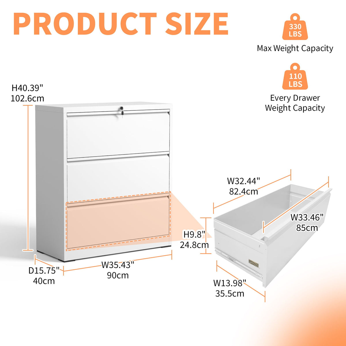 Lateral File Cabinet - Locking and Heavy Duty