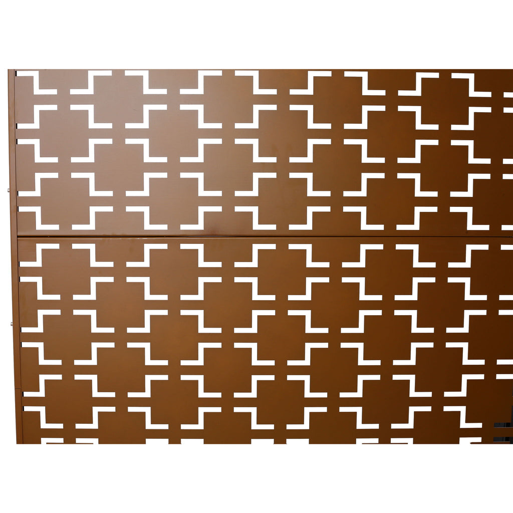 Black Metal Room Divider Privacy Screen with Rust-Resistant Finish