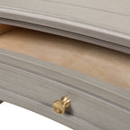 Dauphin 5 Drawer Executive Desk with Solid Rubber Hardwood - Gray or Light Brown