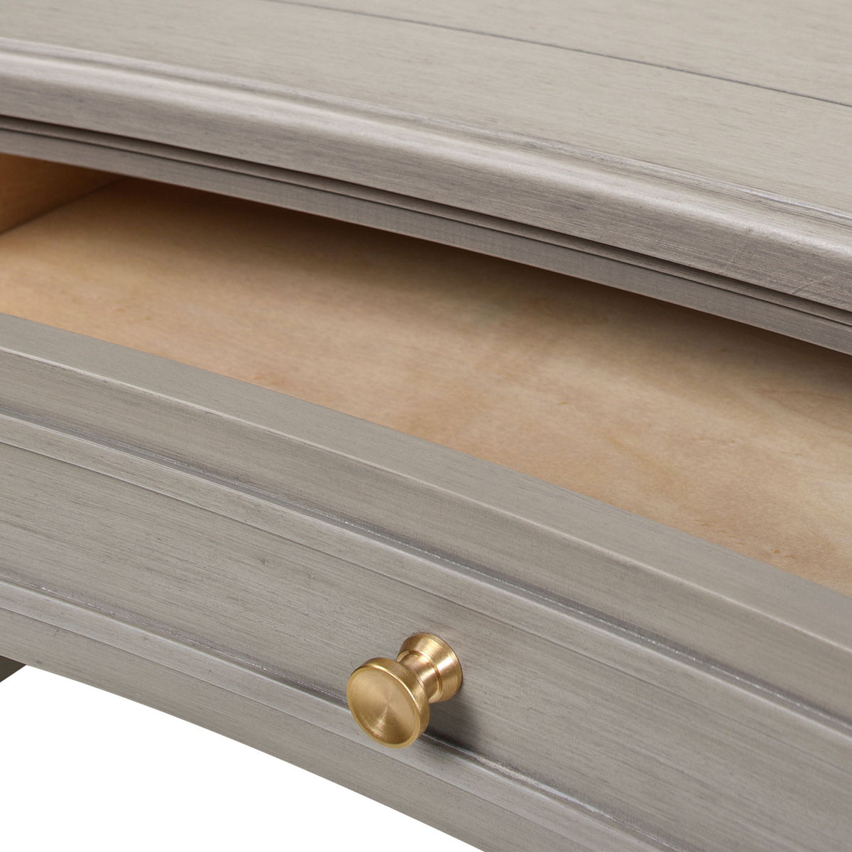 Dauphin 5 Drawer Executive Desk with Solid Rubber Hardwood - Gray or Light Brown