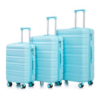 HIFINE Tourist 3-Piece ABS Spinner Wheel Luggage Set (Blue)