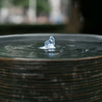 Broken Urn Water Fountain with Integrated Light - Dark Gray