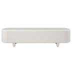 Gloss White TV Stand with Self-Closing Drawers - 94" Wide