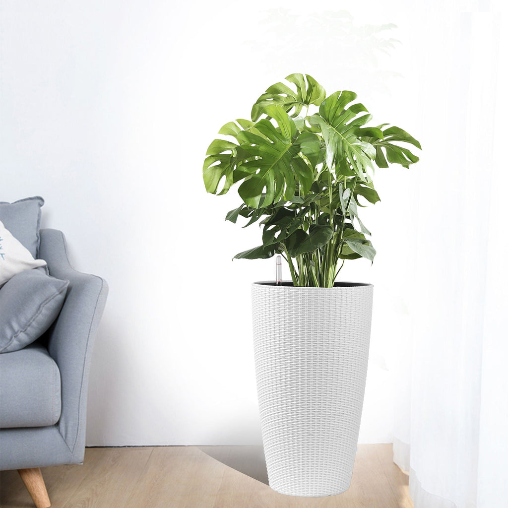 Tall Planters Set with Auto Watering and Water Level Monitor - Polypropylene
