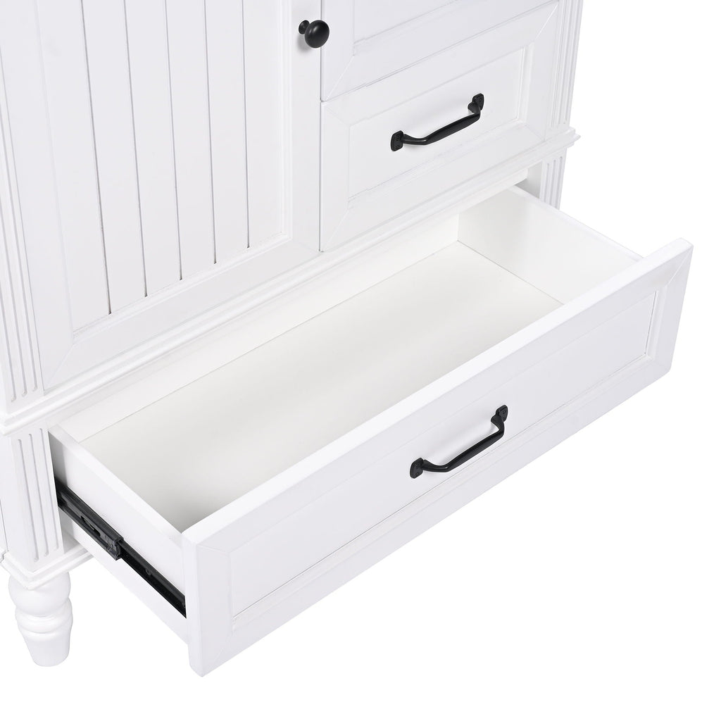 30" Bathroom Vanity with Sink and Soft-Close Drawers - White or Black
