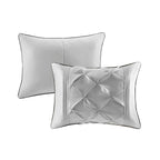 7 Piece Tufted Comforter Set Grey Full