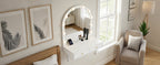 Floating Makeup Vanity Desk with 3-Color LED Mirror – Engineered Wood