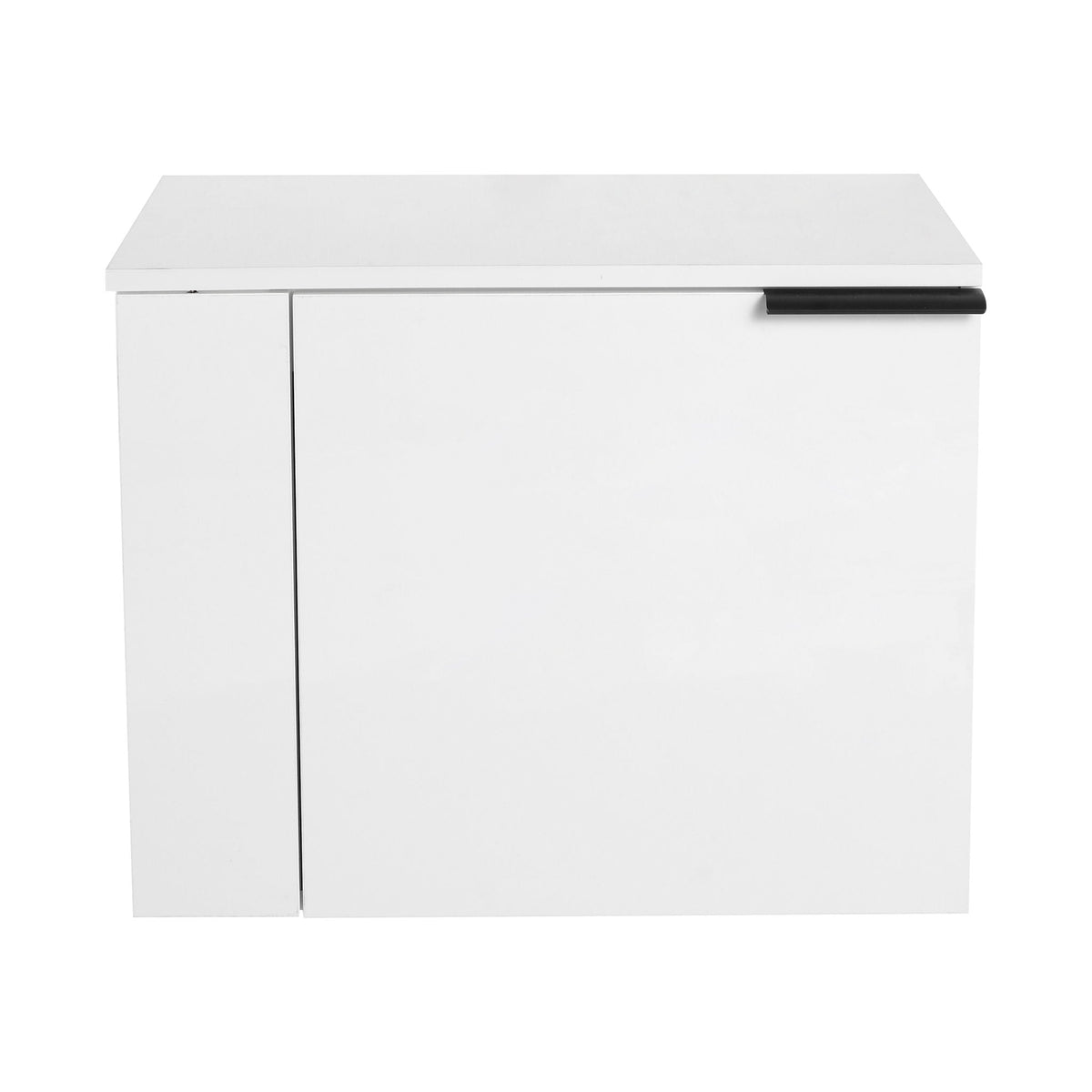 Modern Bathroom Vanity with Side Storage - Light Brown or White