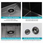 Topmount Kitchen Sink 16 Gauge Single Bowl with Nano Finish - Black