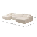 High-Quality Microfiber Sectional Sofa with Deep Seating - Beige or Dark Green
