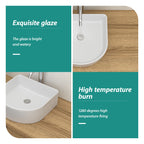 Vessel Bathroom Sink with Modern Design - White
