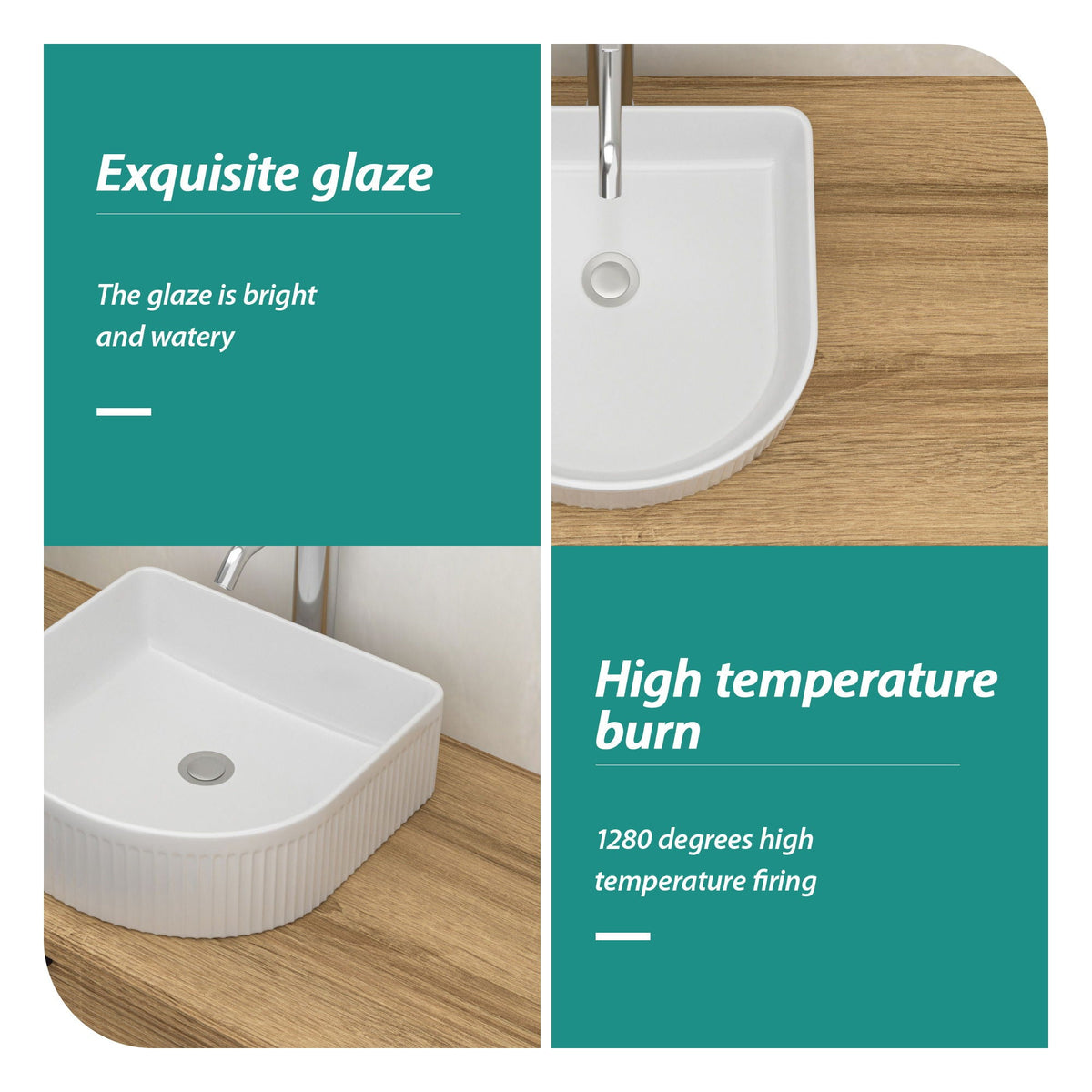 Vessel Bathroom Sink with Modern Design - White