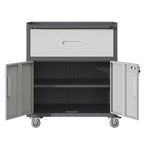 Sturdy Metal Tool Cabinet with Drawer & Locking Doors - Mobile Garage Storage