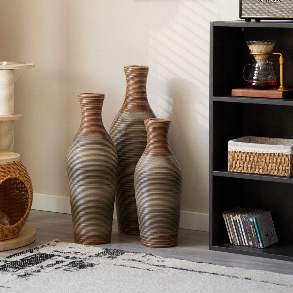 Classic And Neat Floor Vase with High Independent Stand - Multiple Colors
