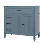 Bathroom Vanity With Sink and Drawers - Freestanding Solid Wood Cabinet