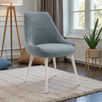 Light Blue Table Side Chair with Boucle Upholstery - Modern & Contemporary