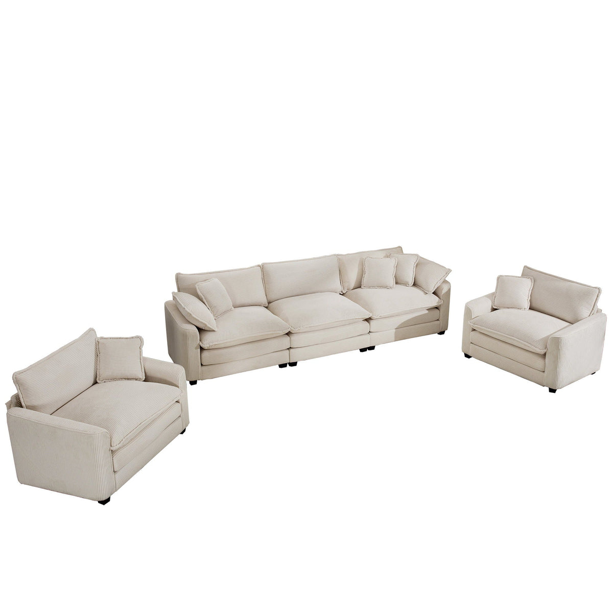 Oversized Deep-Seat Fabric Sofa & Chair Sets