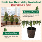 3-Piece Pre-Lit Christmas Tree Set
