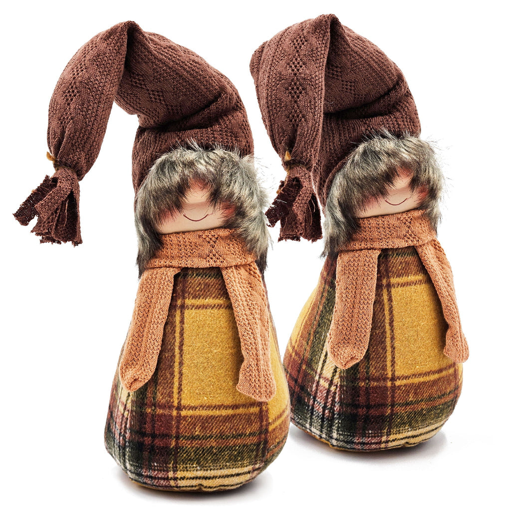 Gnomes Decorations For Fall Thanksgiving Table Decorations (Set of 2) - Brown / Yellow