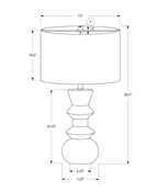 Contemporary Ceramic Table Lamp with Fabric Shade - Black or Beige