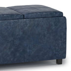 Avalon Upholstered Storage Ottoman with Flip-Over Serving Trays - Multiple Colors