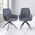 Gray Arm Chair Set with Padded Cushions - Hester