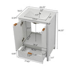 Modern Bathroom Vanity with Sink Combo – Compact Storage - Dark Brown or White