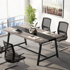 Modern Rectangular Conference Table for 6-8 People with Durable Frame - Dark Gray or Dark Brown